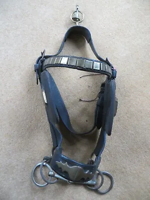 Vintage Heavy Horse Harness HORSE BRIDLE WITH BELL SWINGER TO TOP Horse Brass • £70