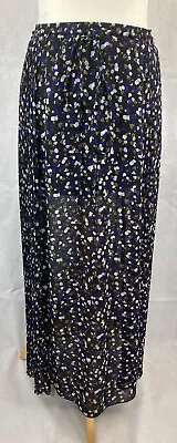 £39.99 • Buy See By Chloe Black Mix Ditsy Floral Semi Sheer Pleated Maxi Skirt UK6/34 A56