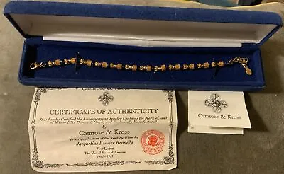 Camrose & Kross JBK Jacqueline Bouvier Kennedy Replica Blue/Gold Bracelet COA • £67.50