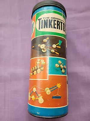 Vintage Tinker Toys With Container - Building Creative Free Shipping • $27.95