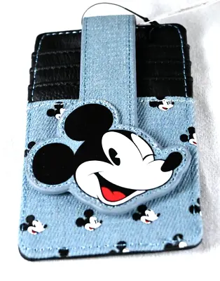 Mickey Mouse Denim ID/Card Holder Wallet Disney • $21.99