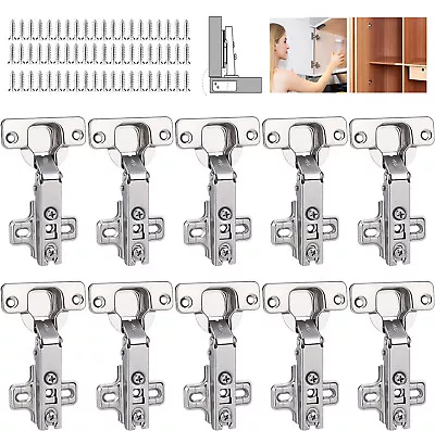 1-40 Soft Close Kitchen Cupboard Cabinet Door Hinges Slow Shut Full Overlay 35mm • £11.99