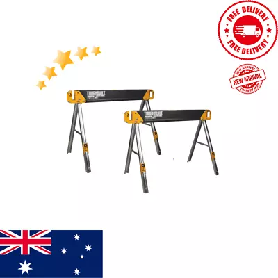 2 PACK TOUGHBUILT™ Heavy Duty Steel 1000kg Folding Sawhorse Saw Horse Work Table • $209.95