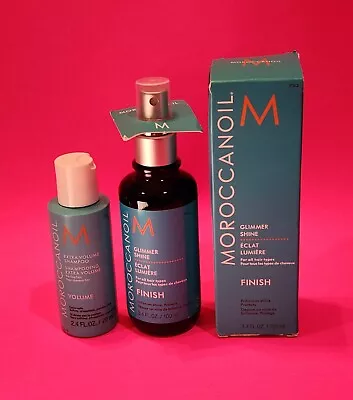 Moroccanoil Glimmer Shine Hair Finish 3.4fl. Oz + Extra Volume Shampoo 2.4oz  • $40