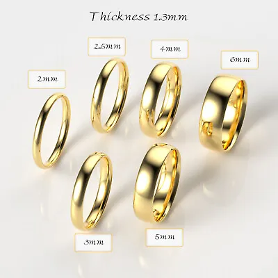 14K Yellow Gold 1.5mm 2mm 2.5mm 3mm 4mm 5mm 6mm Comfort Fit Wedding Band • $80.40