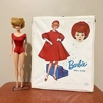 Vintage Barbie Midge Bubble Cut 1960’s Red Swimsuit Auburn Hair With Case • $95