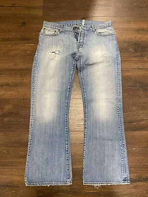 £6.60 • Buy Guess Vintage Style Boot Cut Distressed Jeans Size Low Rise Boot W 33 L 30