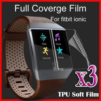 3x Ultra Clear Full Cover Coverage Screen Protector Film Guard For Fitbit Ionic • $4.49