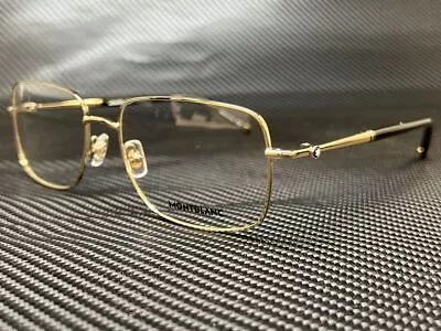 MONT BLANC MB0072O 003 Gold Men's Authentic Eyeglasses Frame 57 Mm • $230.85