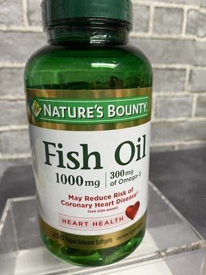 $14.50 • Buy Nature's Bounty Fish Oil 1000mg, 300mg Omega-3, 250 Soft Gels Exp 3/23