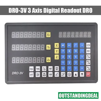 DRO-3V 3-Axis Digital Readout DRO For Linear Scale Lathe Boring Milling Grinding • $139.10