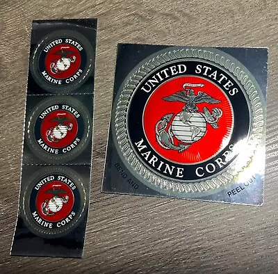 Marine Corps EGA Foil Stickers (1) 4’ & (3) 2’ USMC EGA Decals • $10