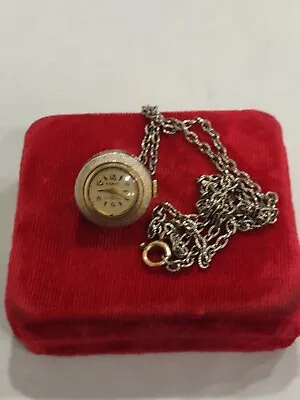 Vintage 17 Jewel Swiss Doric Women's Pendant Necklace Watch Runs! • $69.99