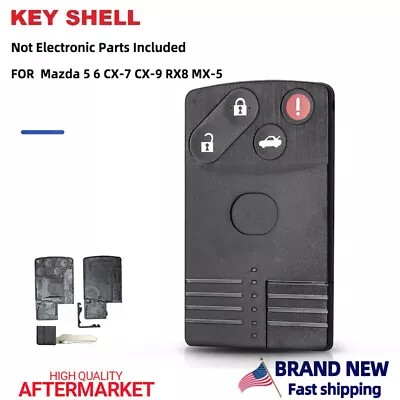 4 Button Smart Card Remote Case Fob Key Shell For Mazda 5 6 CX-7 CX-9 RX-8 Miata • $10.57