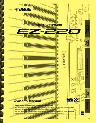 Yamaha EZ-220 Digital Keyboard OWNER'S MANUAL • $33.88