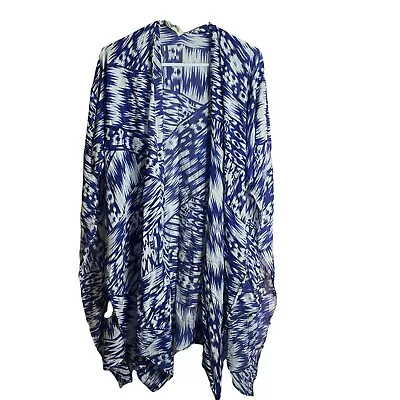 Michael Stars Roana Scarf Sarong Swin Blue Print Cover Up One Size • $6.75