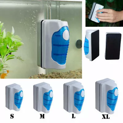 Aquarium Fish Tank Floating Magnetic Glass Cleaner Algae Brush Scrubber • $17.29