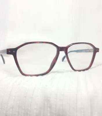 NOS Vtg 80s Silhouette Austria Frames Optical Red Marble Glasses Dark Teal Mod • $79