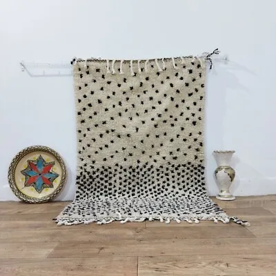 Handmade Moroccan Wool Rug 3x5 FT - Azilal Berber Rug Beni Ourain Area Rug • $239