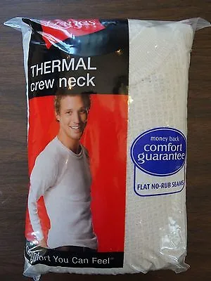 New Men's Hanes Thermal Underwear Crew Neck Shirt- Natural - 2XL - 4XL • $5.94