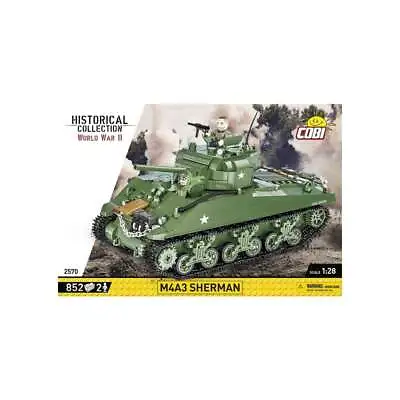 Cobi 2570 1:28 World War II M4A3 Sherman Military Construction Kit 852 Pieces • $112.88