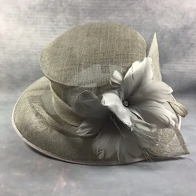 £30 • Buy Autograph M&S Silver Grey Formal Wedding Hat Feather Detail Bride Mother Races