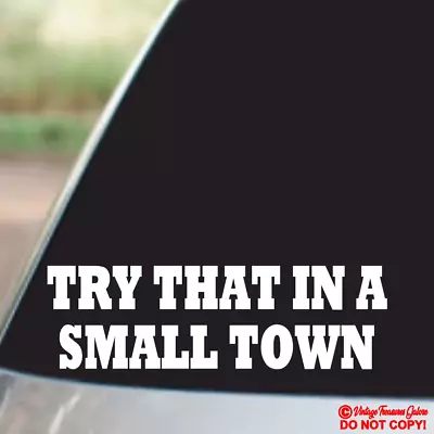 Try That In A Small Town - Vinyl Decal Sticker Car Window Bumper American Pride • $2.99