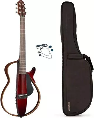 YAMAHA Silent Acoustic Guitar Steel Strings Crimson Red Burst SLG200S CRB • £473.79