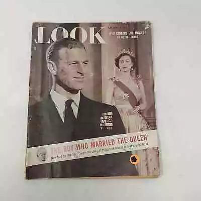 Look Magazine April 6 1954 Prince Philip Queen Elizabeth Ephemera • $10.97