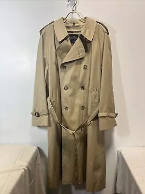 Vintage Brooks Brothers Trench Coat Mens Size 44R Double Breasted • $65.55