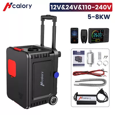 5KW-8KW Portable Trolley Bluetooth Diesel Air Heater 12V Caravan W/ AC Converter • $155.97