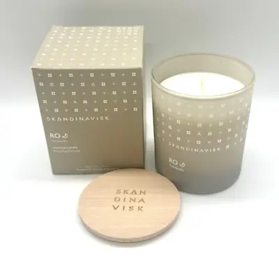 SKANDINAVISK Tranquility Ro Candle 200g 50Hours BNIB New Wooden Lid GLASS Jar • £30