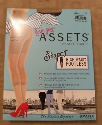 £6.25 • Buy 2 X Pairs Spanx Black Shaping Footless Tights Black High Waisted Size Small