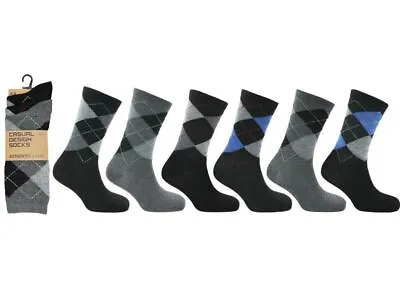 12 Pairs Mens Casual Work Design Socks Smart Suit Cotton Blend Size 6-11 • $12.32