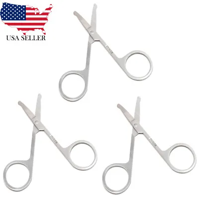 Safety Nose Mustache Facial Hair Scissors 3.5  For Trimming US Seller 2-3 Pack • $7.95