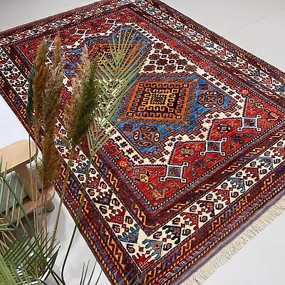 Handmade (5'10  X 7'9 ) Qashqai Afghan Tribal Soft Wool Area Rug • $1046.25