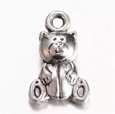 £2.69 • Buy 15 TEDDY BEAR CHARMS PENDANTS BRIGHT TIBETAN SILVER 3D 16mm TOP QUALITY C4
