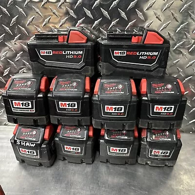 10 Of Milwaukee M18 18v High Demand Battery 9.0 Ah FOR PARTS • $650