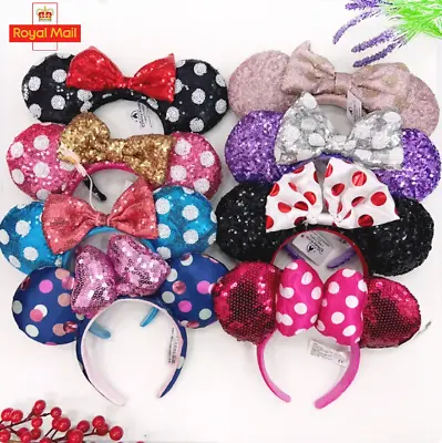 Disney Parks Halloween Christmas Bow Minnie Mouse Sequin Loungefly Ears Headband • £13.46
