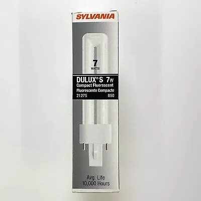 Sylvania 21275 7W 5000K  Single Tube 2 Pin G23 Base CFL Light Bulb CF7DS/850/ECO • $5.25