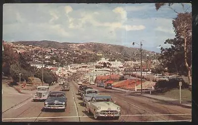 Postcard Laguna Beach Ca/california Roadside Cars Along Victor Hugo Inn 1940's • $12.99