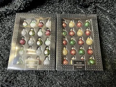 2 - 20ct Mini Glass Christmas Tree Ornaments NIB • $15