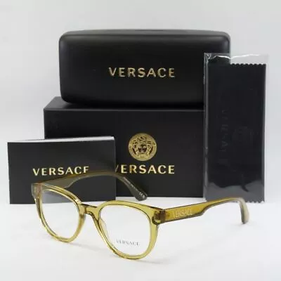 VERSACE VE3317 5347 Transparent Honey 49mm Eyeglasses New Authentic • $94.95