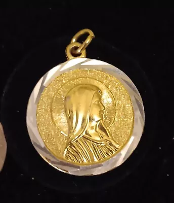 Virgin Mary Pendant Charm Metal Catholic Gold Silvertone Hong Kong Rare Vintage  • $15