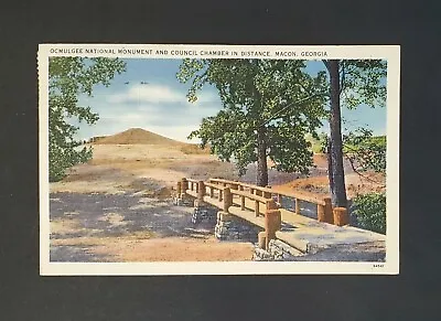 Macon GA Vintage Postcard (1939) Ocmulgee Mounds National Monument Bridge P861 • $12.99