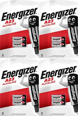 8 X ENERGIZER A23 12V Alkaline Batteries Security 23A MN21 LRV08 Long Expiry • £6.93