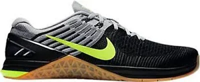 Nike Metcon DSX Flyknit Mens US9.5 Shoes Sneakers Grey/Black/Volt Yellow  • $15