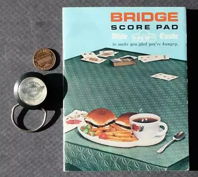 1969 White Castle Hamburgers Keychain & Bridge Score Pad TWO Piece Set VINTAGE-- • $11.99