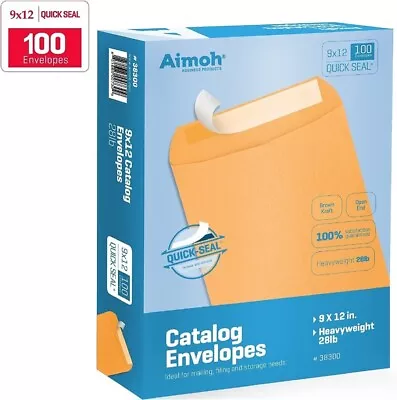 9 X 12 Self-Seal Brown Kraft Catalog Envelopes - 28lb - 9x12 Inch (38300) • $29.94