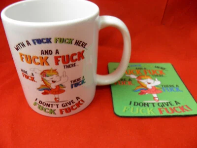 $20 • Buy 1 X Ceramic 11oz  Mug Naughty Unicorn Fu#k Fu#k Here And A Fu#k Fu#k There